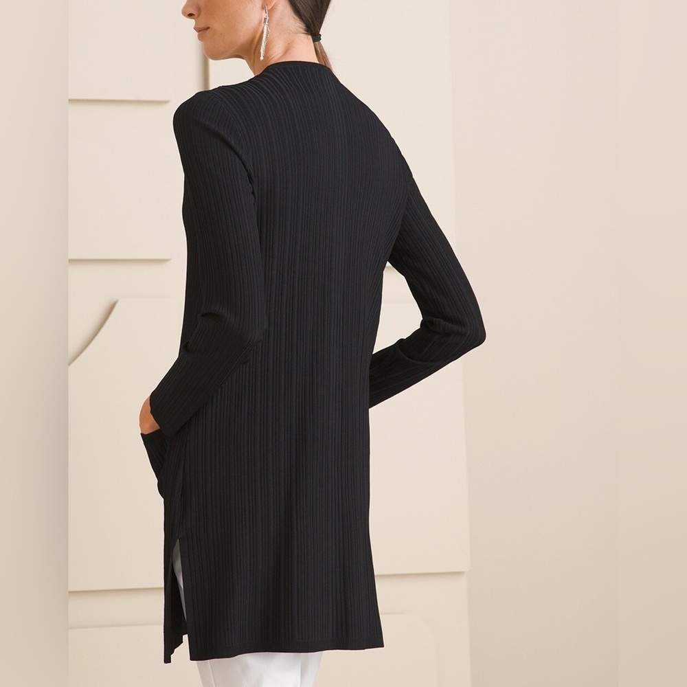 Chicos | V-Neck Button Down Ribbed Front Pocket Cardigan (M) Olive - Picture 9 of 11